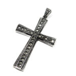 Cruciulita mare din argint 925 cu marcasite - P190A88G - imagine 3