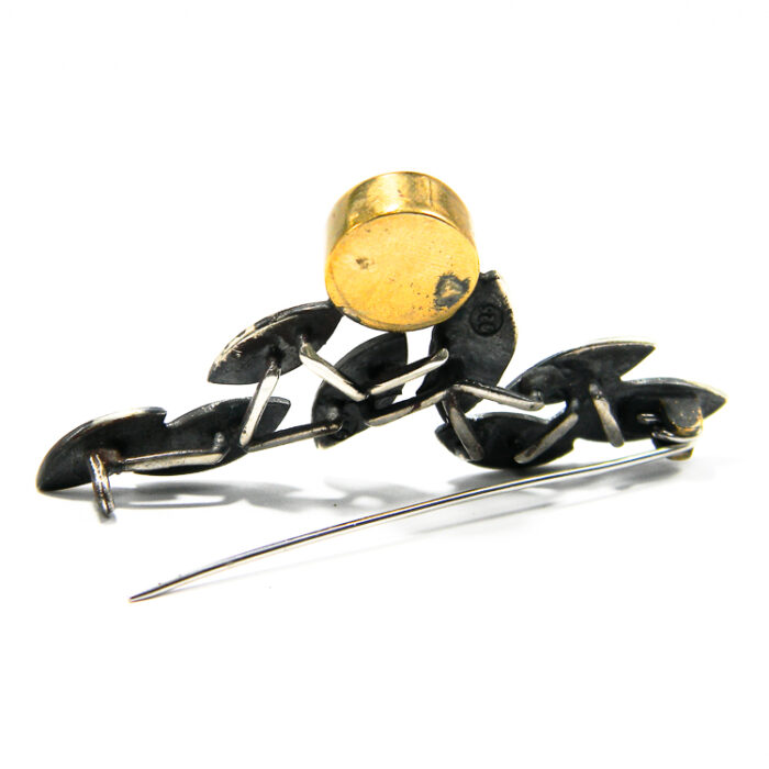 Brosa mare din argint si rubin - stil vintage - BR235Y11C - imagine 5