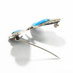 Brosa Fluture din argint cu marcasite si email albastru - BR185A7F - imagine 5