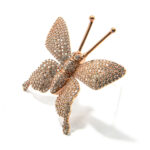 Brosa unicat din argint rose si pietre zirconiu - Fluture - BR195F2E - imagine 2