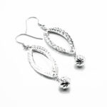 Cercei din argint rodiat - stil fashion - Crina - C165A-92 - imagine 2