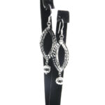 Cercei din argint rodiat - stil fashion - Crina - C165A-92 - imagine 3