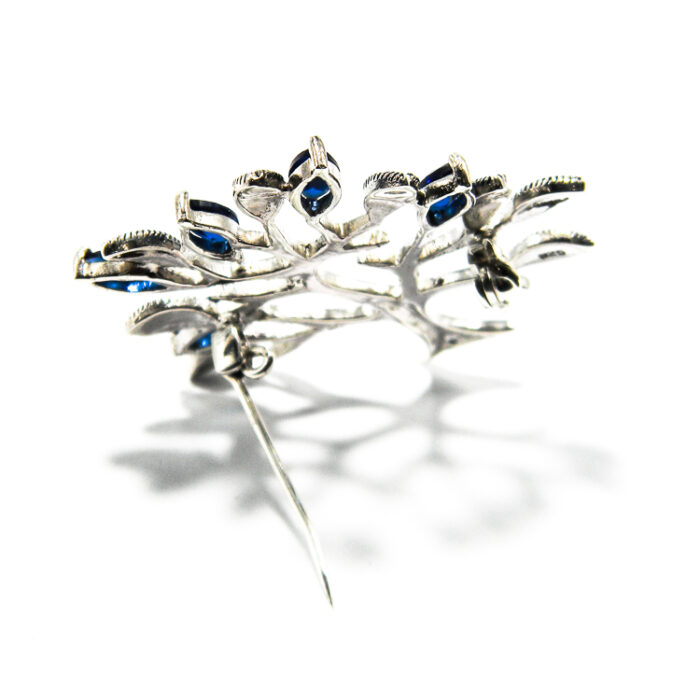 Brosa Copacul Vietii din argint cu safir si marcasite - BR234Y8E-1 - imagine 5