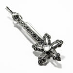 Agrafa de par din argint cu marcasite si sidef - Unicat - Floriana - BR275Y15D - imagine 2