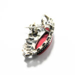 Brosa-pandantiv din argint cu marcasite si email rosu - stil vintage - BR275Y2D-2 - imagine 5