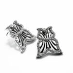 Set vintage din argint antichizat si pietre zirconiu - Butterfly - S155F10E - imagine 6