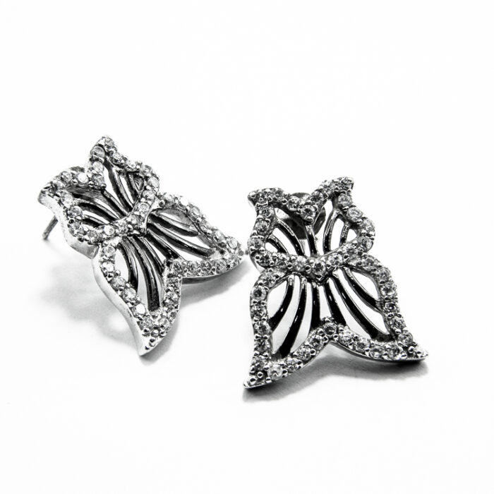 Set vintage din argint antichizat si pietre zirconiu - Butterfly - S155F10E - imagine 6
