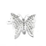 Brosa mica din argin cu pietre zirconiu - Fluture - BR175A2F - imagine 2