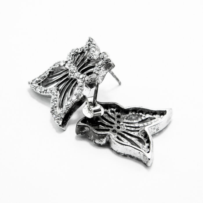 Set vintage din argint antichizat si pietre zirconiu - Butterfly - S155F10E - imagine 7