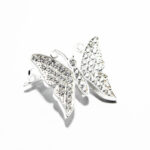 Brosa mica din argin cu pietre zirconiu - Fluture - BR175A2F - imagine 3