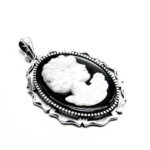 Pandantiv din argint cu sidef alb - Camee - P180A95G - imagine 4