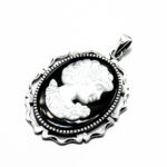 Pandantiv din argint cu sidef alb - Camee - P180A95G - imagine 2