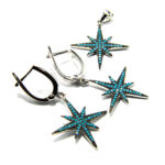 Set stil fashion din argint cu pietre albastre - Stars - S160A36E - imagine 2