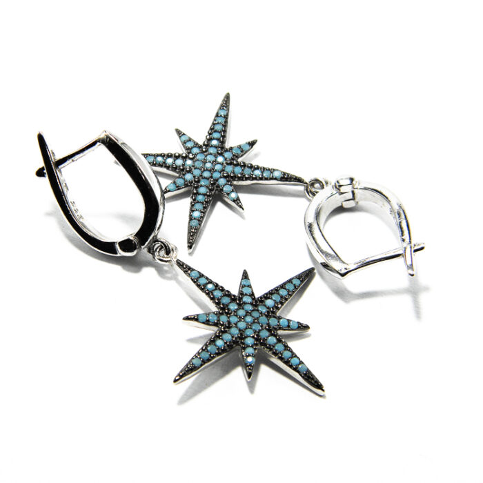 Set stil fashion din argint cu pietre albastre - Stars - S160A36E - imagine 5