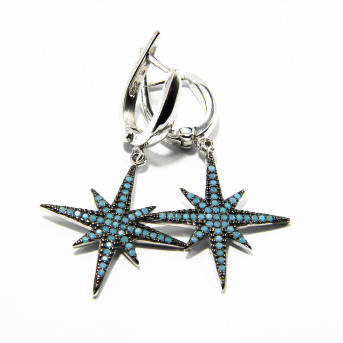 Set stil fashion din argint cu pietre albastre - Stars - S160A36E - imagine 3