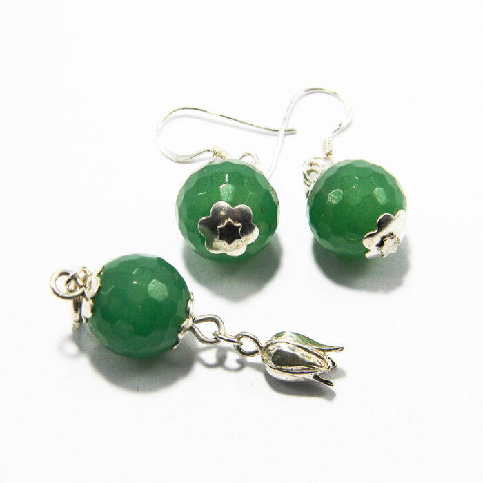 Set handmade unicat din argint si aventurin - Fabia - HM0745 - imagine 2