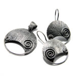 Set din argint fara pietre - stil vintage - Spirale - S135E26E - imagine 2
