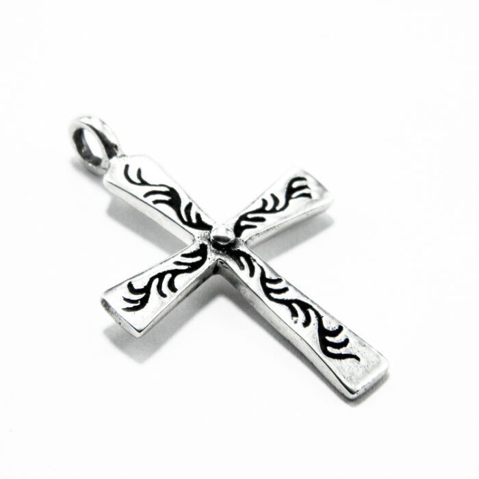 Cruciulita din argint fara pietre - model unisex - P160Y2B - imagine 2