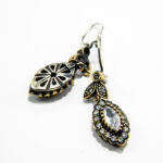 Cercei vintage din argint cu pietre zirconiu - stil oriental - C130A-34X - imagine 4