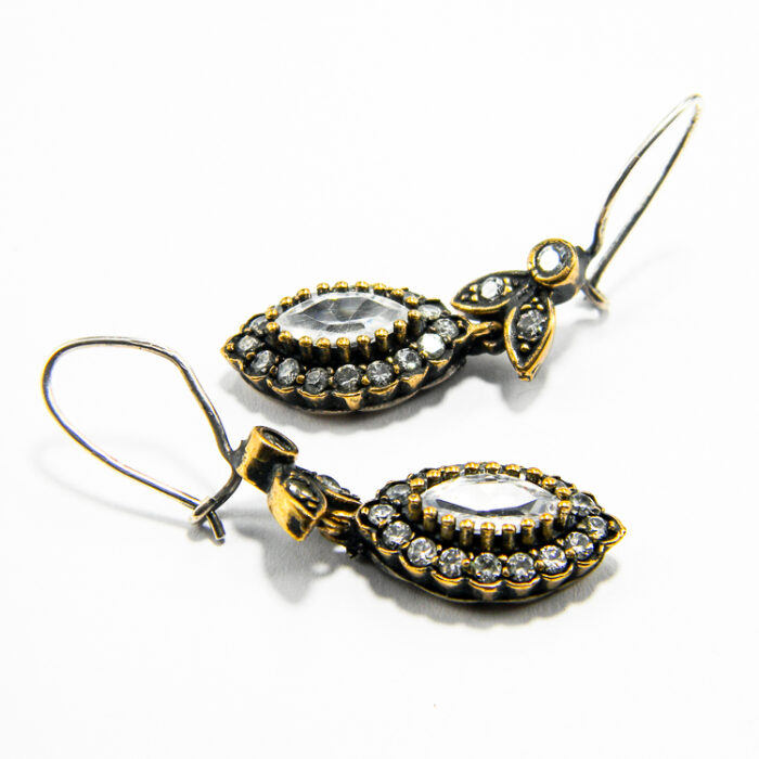 Cercei vintage din argint cu pietre zirconiu - stil oriental - C130A-34X - imagine 3