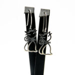 Cercei din argint fara pietre - Pisica - K145F47F - imagine 4