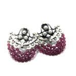 Cercei unicat handmade din argint cu perle si cristale violet - stil oriental - K190E52G - imagine 4