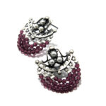 Cercei unicat handmade din argint cu perle si cristale violet - stil oriental - K190E52G - imagine 2