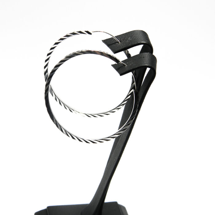 Cercei model Cerc din argint simplu - 3 cm - K135A72G - imagine 2