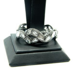 Cercei unicat vintage din argint antichizat si cristale albe - stil Art Nouveau - K185E36B - imagine 5