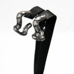 Cercei unicat vintage din argint antichizat si cristale albe - stil Art Nouveau - K185E36B - imagine 2