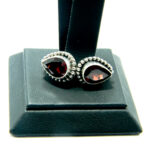 Cercei din argint cu granat - stil vintage - K266Y60D-2 - imagine 4