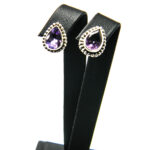 Cercei din argint cu ametist - stil vintage - K266Y60D - imagine 4