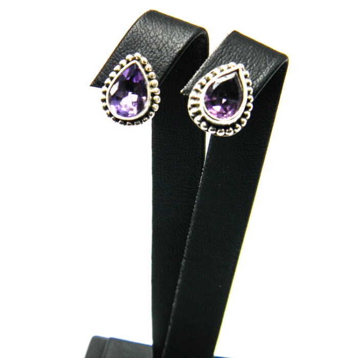 Cercei din argint cu ametist - stil vintage - K266Y60D - imagine 4