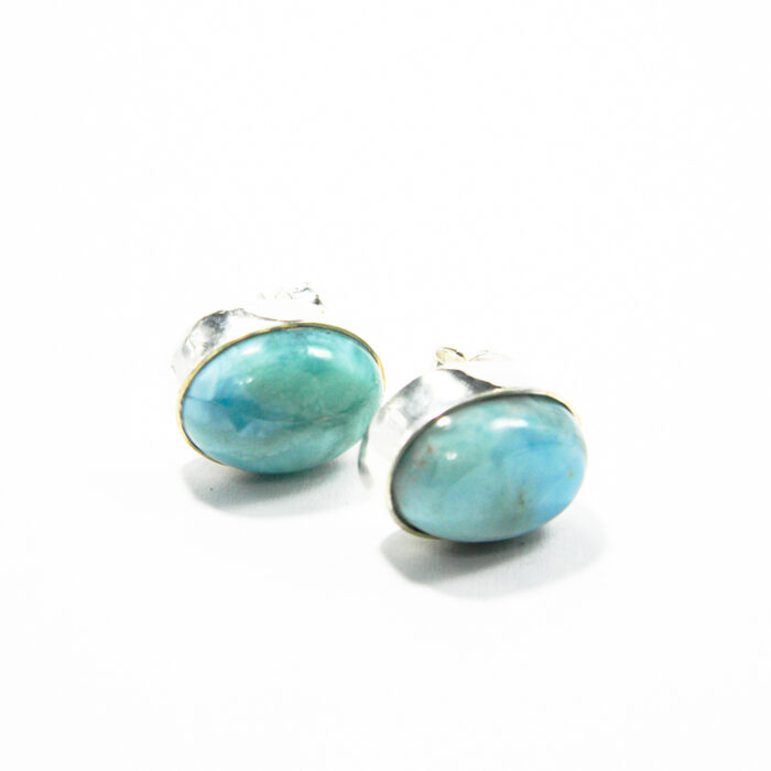 Cercei din argint cu larimar - stil fashion - K310Y13D - imagine 4