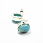 Cercei din argint cu larimar - stil fashion - K310Y13D - imagine 6