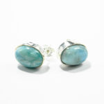 Cercei din argint cu larimar - stil fashion - K310Y13D - imagine 2