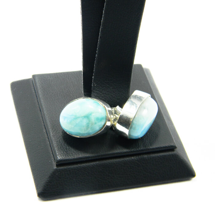 Cercei din argint cu larimar - stil fashion - K310Y13D - imagine 3