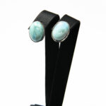Cercei din argint cu larimar - stil fashion - K310Y13D - imagine 5