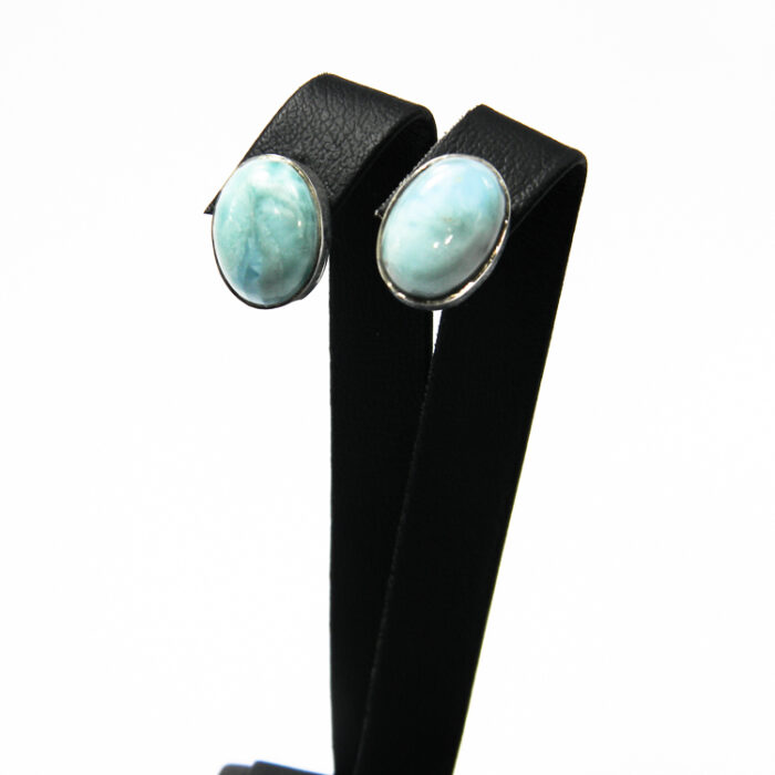 Cercei din argint cu larimar - stil fashion - K310Y13D - imagine 5