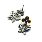 Cercei Fluturi din argint cu perle bronz si pasta acrilica - stil oriental - K145E66D - imagine 5