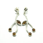 Cercei din argint cu chihlimbar verde - stil fashion - Maia - K120Y30D-2 - imagine 2