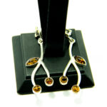 Cercei din argint cu chihlimbar verde - stil fashion - Maia - K120Y30D-2 - imagine 3