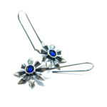 Cercei din argint si topaz albastru - Art Deco - K145F9C - imagine 4