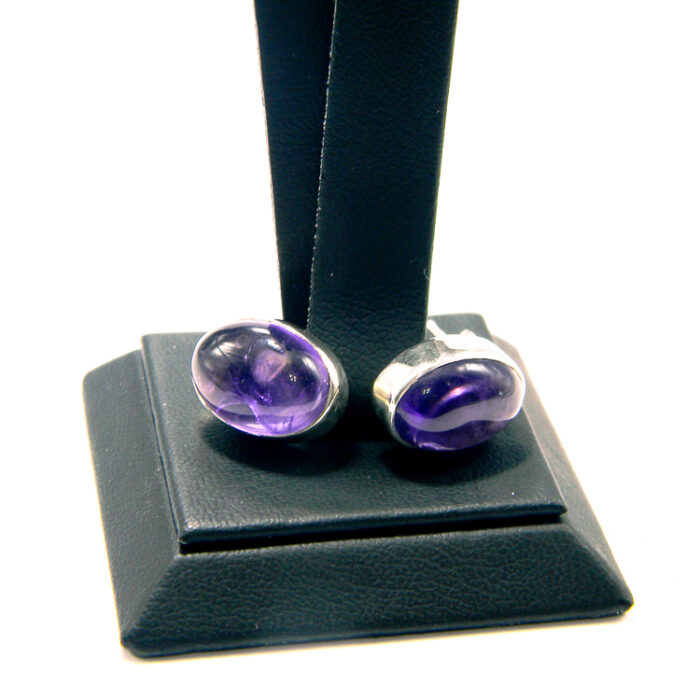 Cercei din argint cu ametist - stil fashion - K180A18D - imagine 2