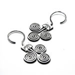 Cercei unicat din argint simplu - stil vintage - K145F19C - imagine 3