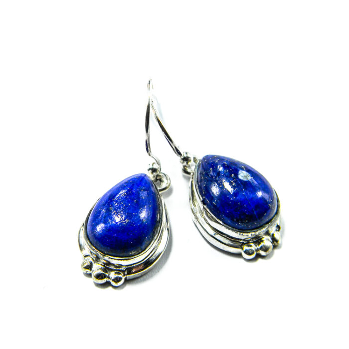 Cercei din argint cu lapis lazuli - stil vintage oriental - K224Y14C - imagine 3