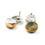 Cercei unicat din argint cu calcedonia cromata - stil vintage oriental - K135F5CX - imagine 6
