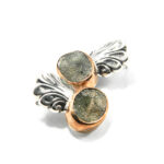 Cercei unicat din argint cu calcedonia cromata - stil vintage oriental - K135F5CX - imagine 3