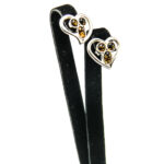 Cercei din argint cu chihlimbar verde - Inimioare - K120Y21D-2 - imagine 6