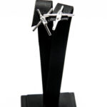 Cercei minimalisti din argint cu cristale albe - Mia - C35TA-X88B - imagine 4